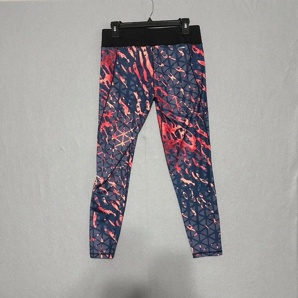 Adidas Climalite Womens Large Geometric Abstract‎ Print Athletic Leggings